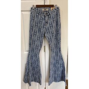 Rock‎ & Roll Denim Jeans Womens 30x34 Stretch Bargain Button Bell Aztec Western